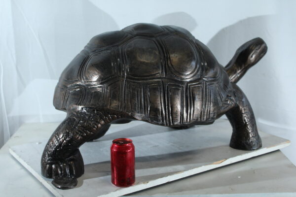 Large Aluminum Tortoise Statue with Detailed Shell and Legs 35" x 18" x 18"H - Image 12