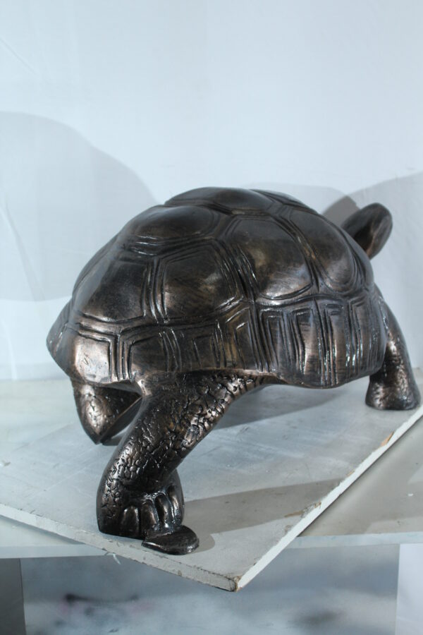 Large Aluminum Tortoise Statue with Detailed Shell and Legs 35" x 18" x 18"H - Image 2