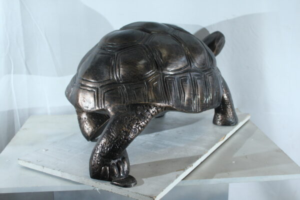 Large Aluminum Tortoise Statue with Detailed Shell and Legs 35" x 18" x 18"H - Image 13