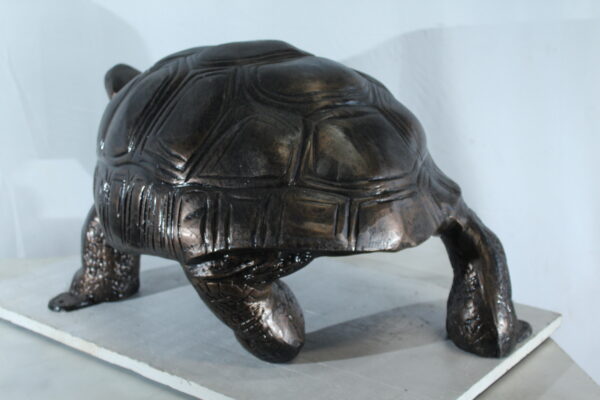 Large Aluminum Tortoise Statue with Detailed Shell and Legs 35" x 18" x 18"H - Image 3