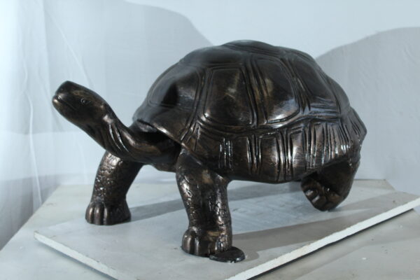 Large Aluminum Tortoise Statue with Detailed Shell and Legs 35" x 18" x 18"H - Image 5