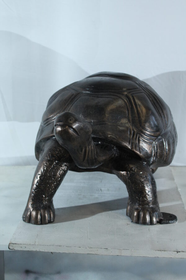 Large Aluminum Tortoise Statue with Detailed Shell and Legs 35" x 18" x 18"H - Image 6