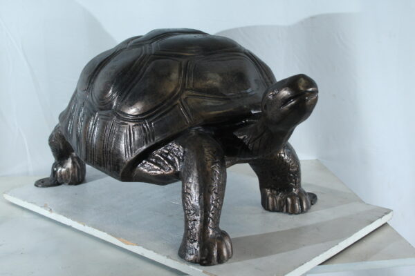 Large Aluminum Tortoise Statue with Detailed Shell and Legs 35" x 18" x 18"H - Image 7