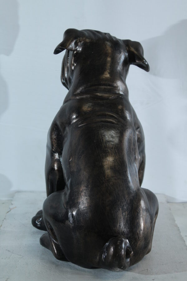 Aluminum Bulldog Statue with Sitting Pose and Wrinkled Detail 21" x 11" x 23"H - Image 8