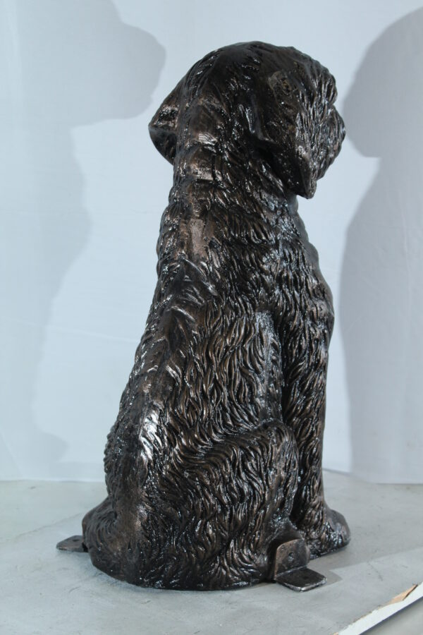 Aluminum Goldendoodle Dog Statue with Curly Fur Detail 21" x 11" x 27"H - Image 7
