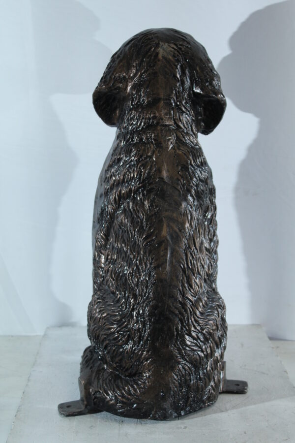 Aluminum Goldendoodle Dog Statue with Curly Fur Detail 21" x 11" x 27"H - Image 8