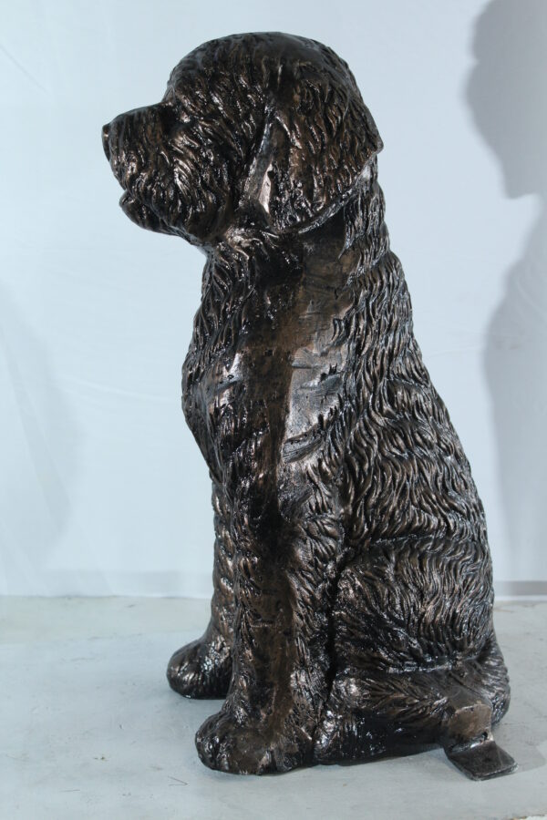 Aluminum Goldendoodle Dog Statue with Curly Fur Detail 21" x 11" x 27"H - Image 10