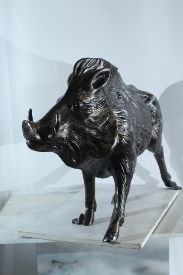 Aluminum Wild Boar Razorback Statue Detailed Rustic Animal Statue 46 x 12 x 30"H - Image 4