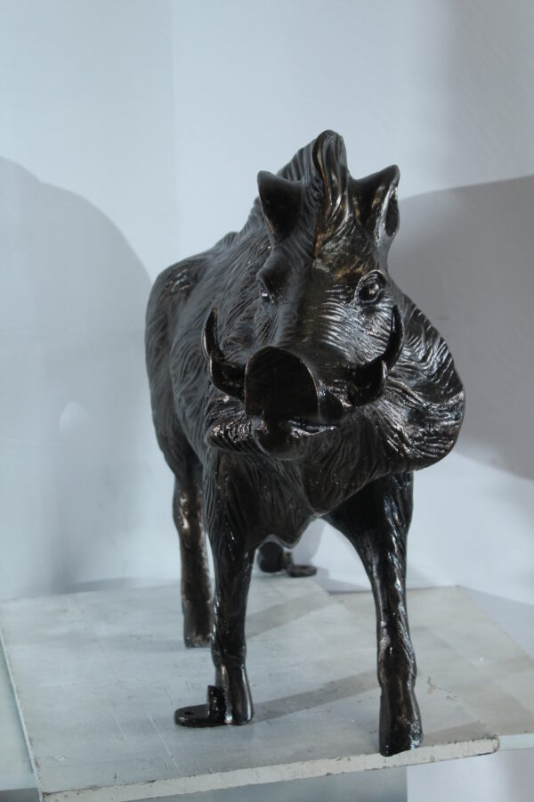 Aluminum Wild Boar Razorback Statue Detailed Rustic Animal Statue 46 x 12 x 30"H - Image 5