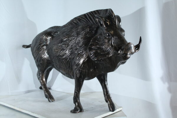 Aluminum Wild Boar Razorback Statue Detailed Rustic Animal Statue 46 x 12 x 30"H - Image 6