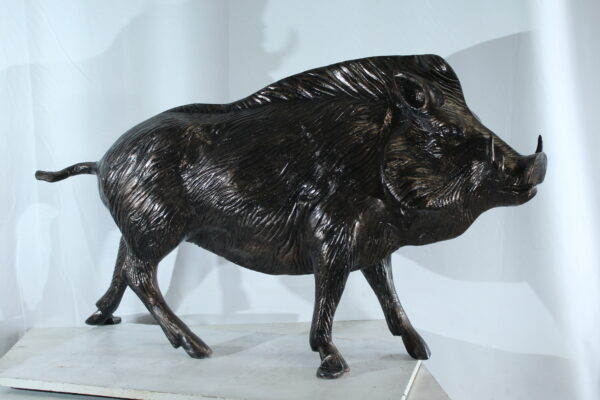 Aluminum Wild Boar Razorback Statue Detailed Rustic Animal Statue 46 x 12 x 30"H - Image 7