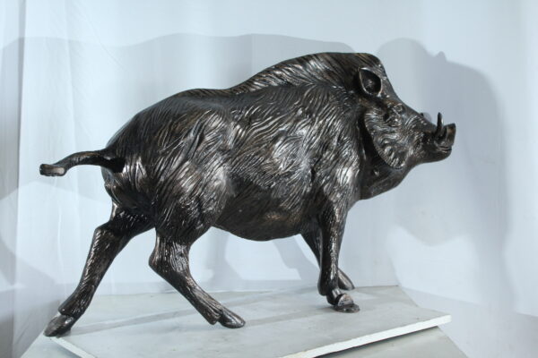 Aluminum Wild Boar Razorback Statue Detailed Rustic Animal Statue 46 x 12 x 30"H - Image 8