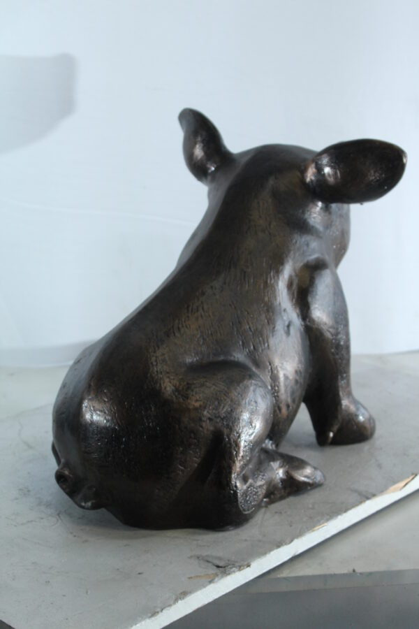 Playful Pig Sitting Statue Aluminum Animal Décor 42" x 14" x 15"H - Image 7