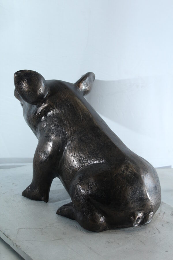 Playful Pig Sitting Statue Aluminum Animal Décor 42" x 14" x 15"H - Image 9