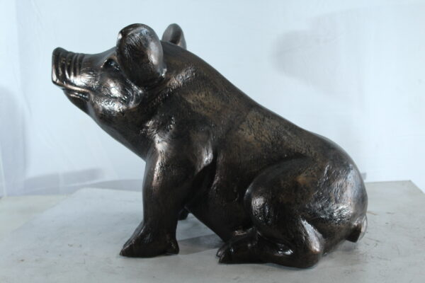 Playful Pig Sitting Statue Aluminum Animal Décor 42" x 14" x 15"H - Image 10