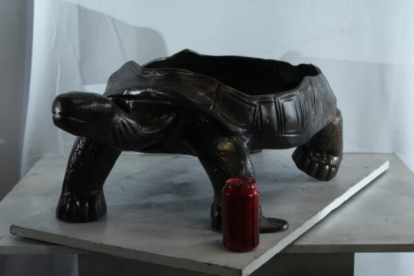 Large Turtle Planter Aluminum Statue with Textured Finish 35" x 19" x 12"H - Image 3