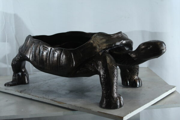 Large Turtle Planter Aluminum Statue with Textured Finish 35" x 19" x 12"H - Image 5
