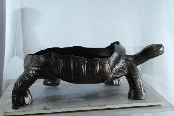 Large Turtle Planter Aluminum Statue with Textured Finish 35" x 19" x 12"H - Image 6