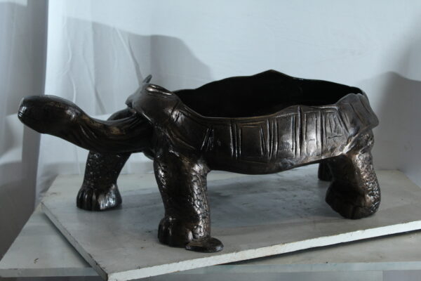 Large Turtle Planter Aluminum Statue with Textured Finish 35" x 19" x 12"H - Image 10