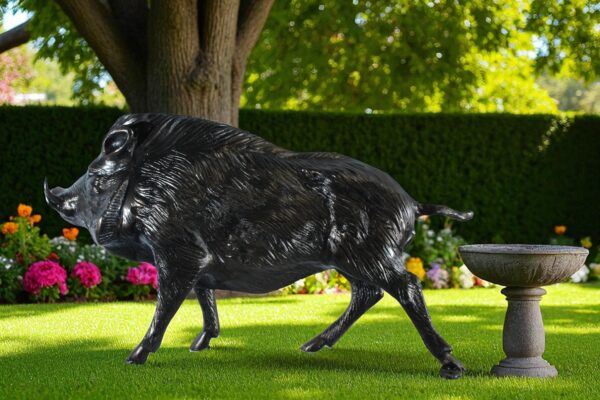 Aluminum Wild Boar Razorback Statue Detailed Rustic Animal Statue 46 x 12 x 30"H - Image 12