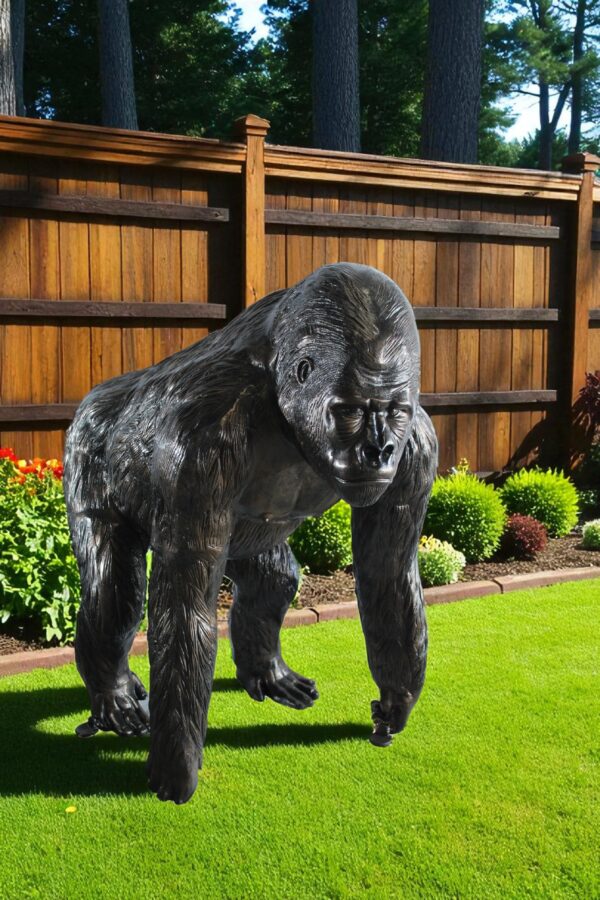 Giant Aluminum Gorilla Statue in Powerful Walking Stance 43" x 36" x 49"H - Image 9