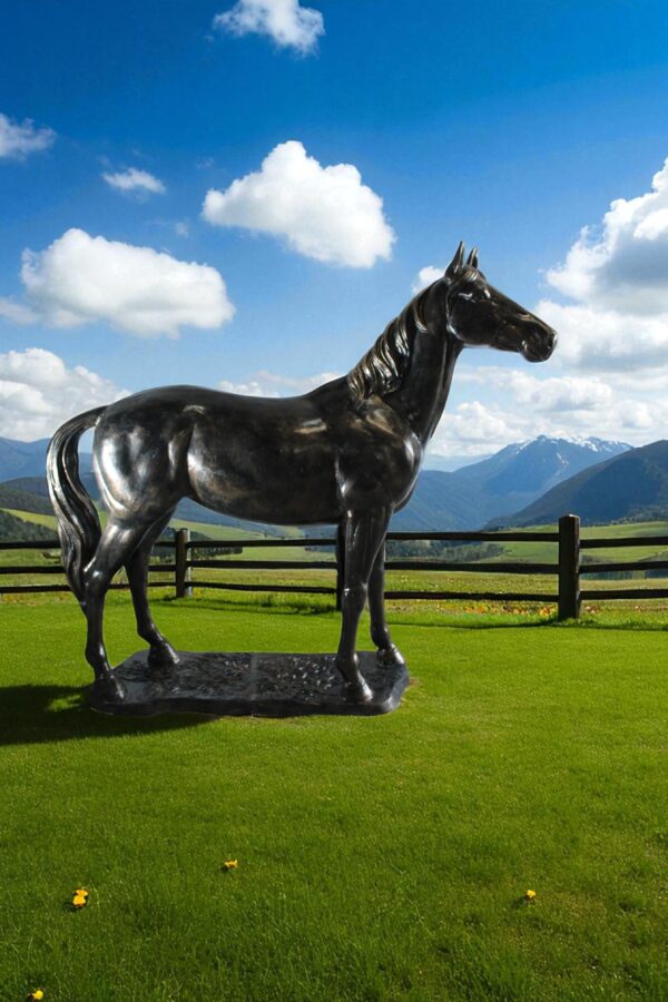 Majestic Aluminum Horse Statue Life Size Decorative Art 76" x 19" x 67"H - Image 13